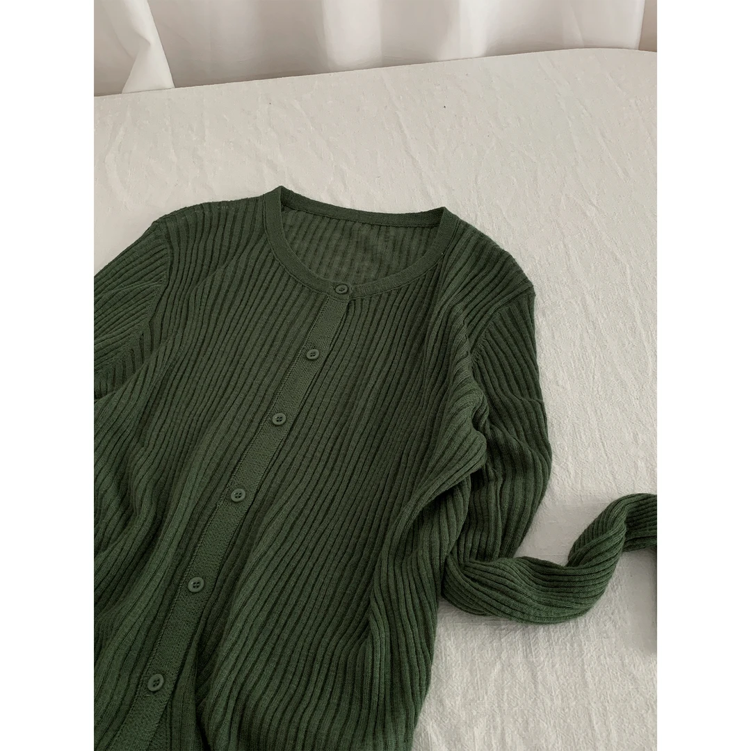 zhukele 竖坑条羊 毛开衫  时尚休闲百搭