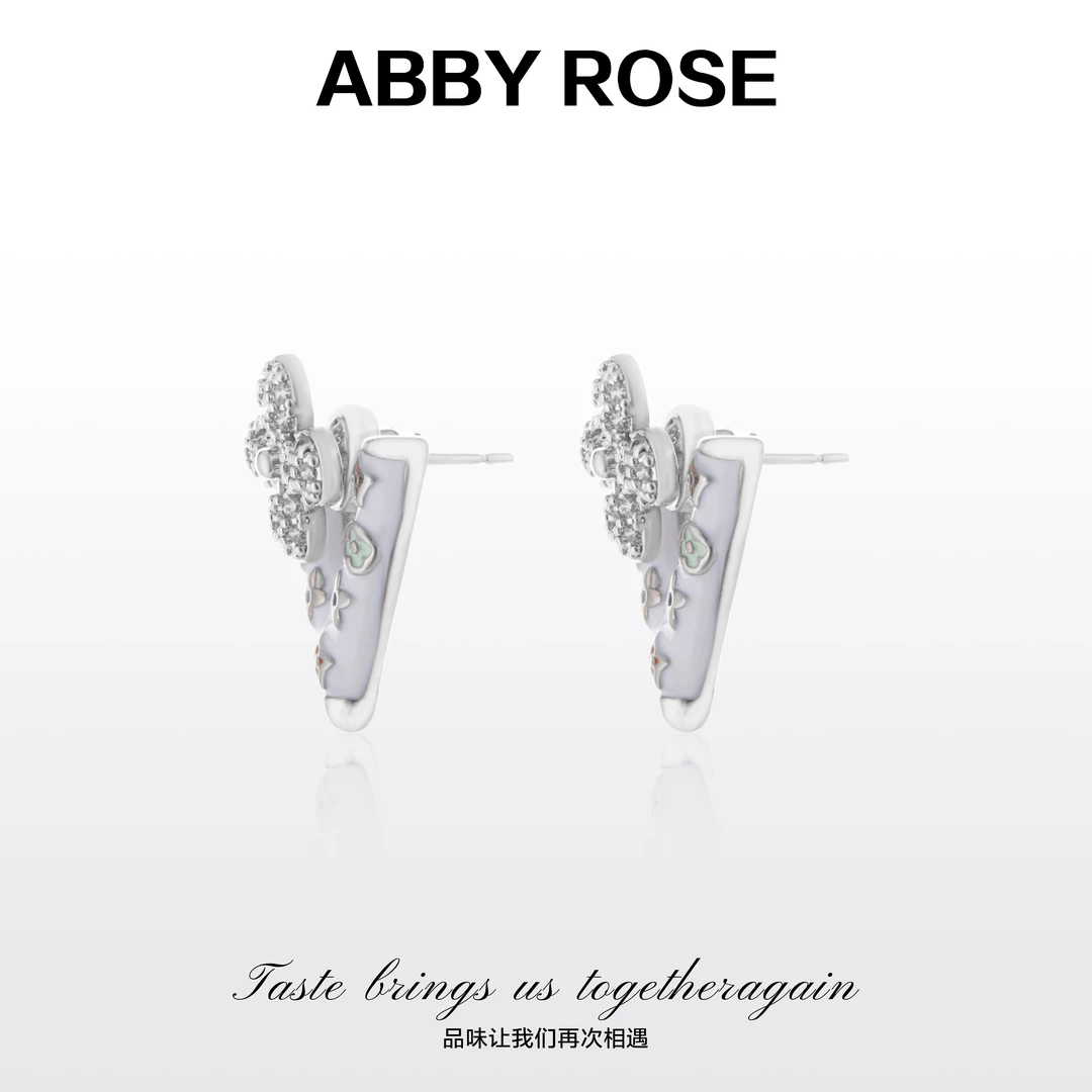 ABBY ROSE轻奢小众字母四叶草耳环F855B2+F854A2