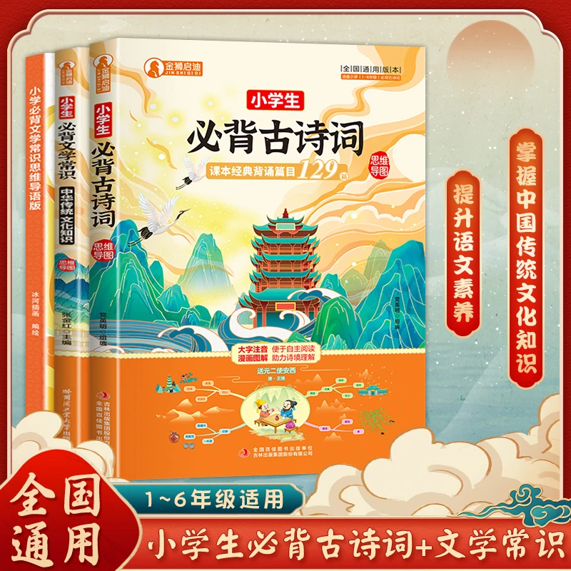 1-6年级小学生必背文学常识 古诗词 思维导语 中华传统文化知识
