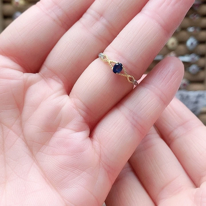 蓝宝石戒指银S925镶嵌
