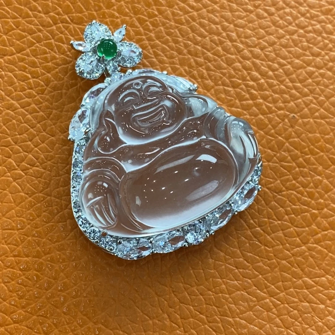 石英质玉吊坠(不含链)银S925镶嵌阳****断