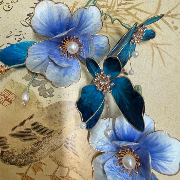 扶摇掌柜麦光光古风发饰绒花发簪 手工制作默认微瑕