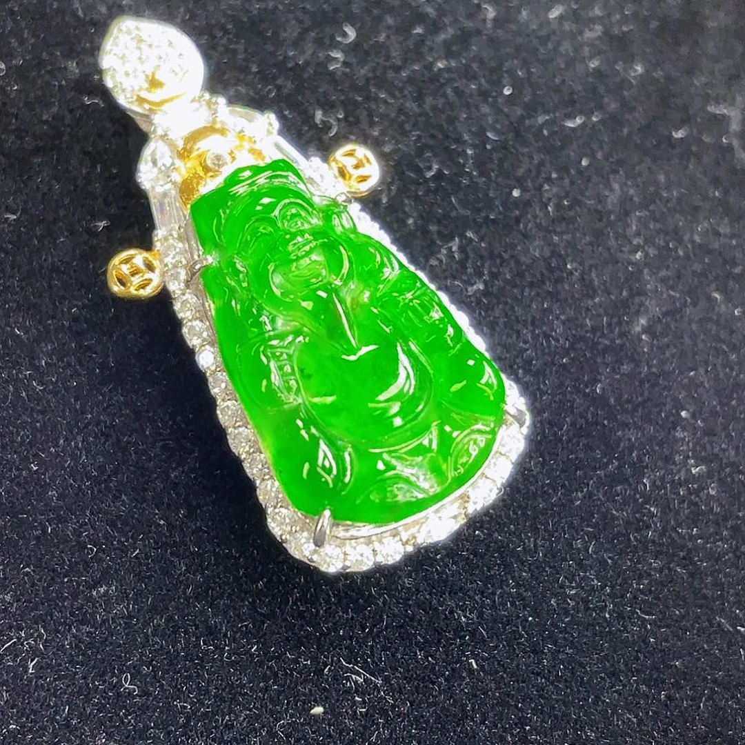 翡翠银S925镶嵌吊坠(不含链)