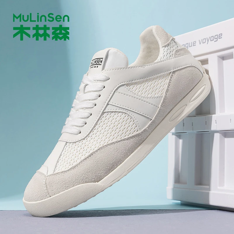 木林森新款男士透气拼色时尚休闲鞋百搭鞋子运动鞋夏季男士男鞋