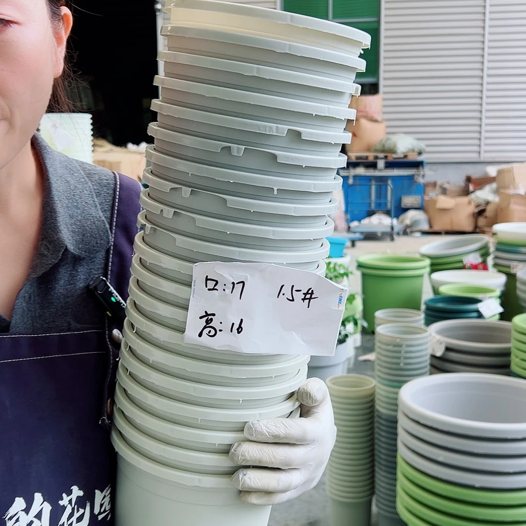 瑕疵加仑盆1.5#灰米白20个无托