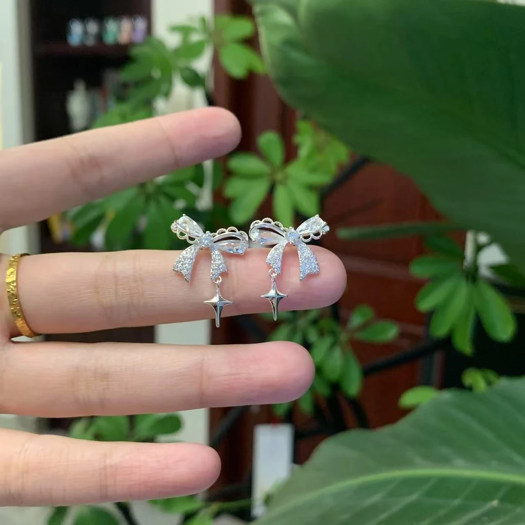 铜合金耳饰 1453 超高版 星辰蝴蝶结轻奢设计师款耳环