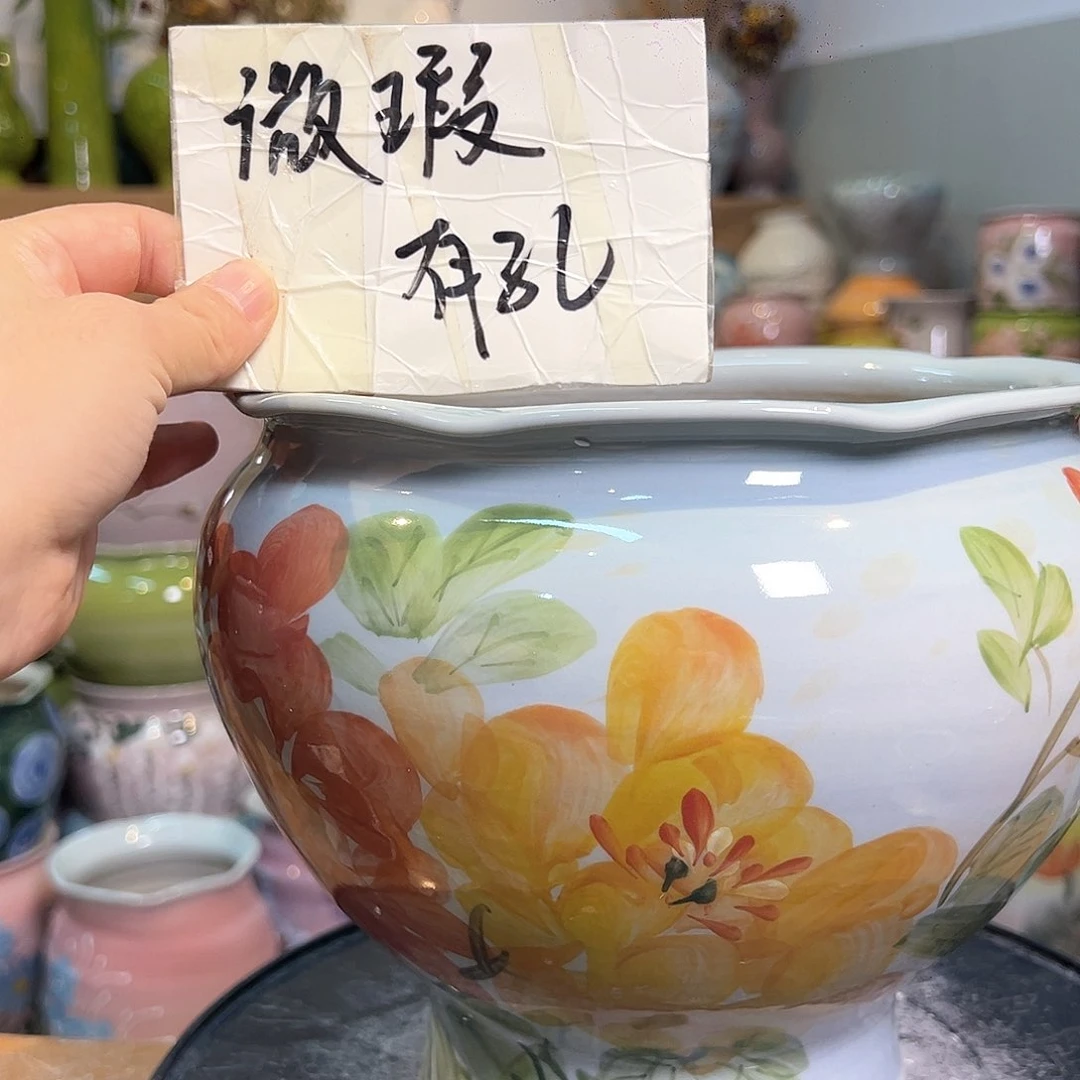 景德镇陶瓷花盆瑕258