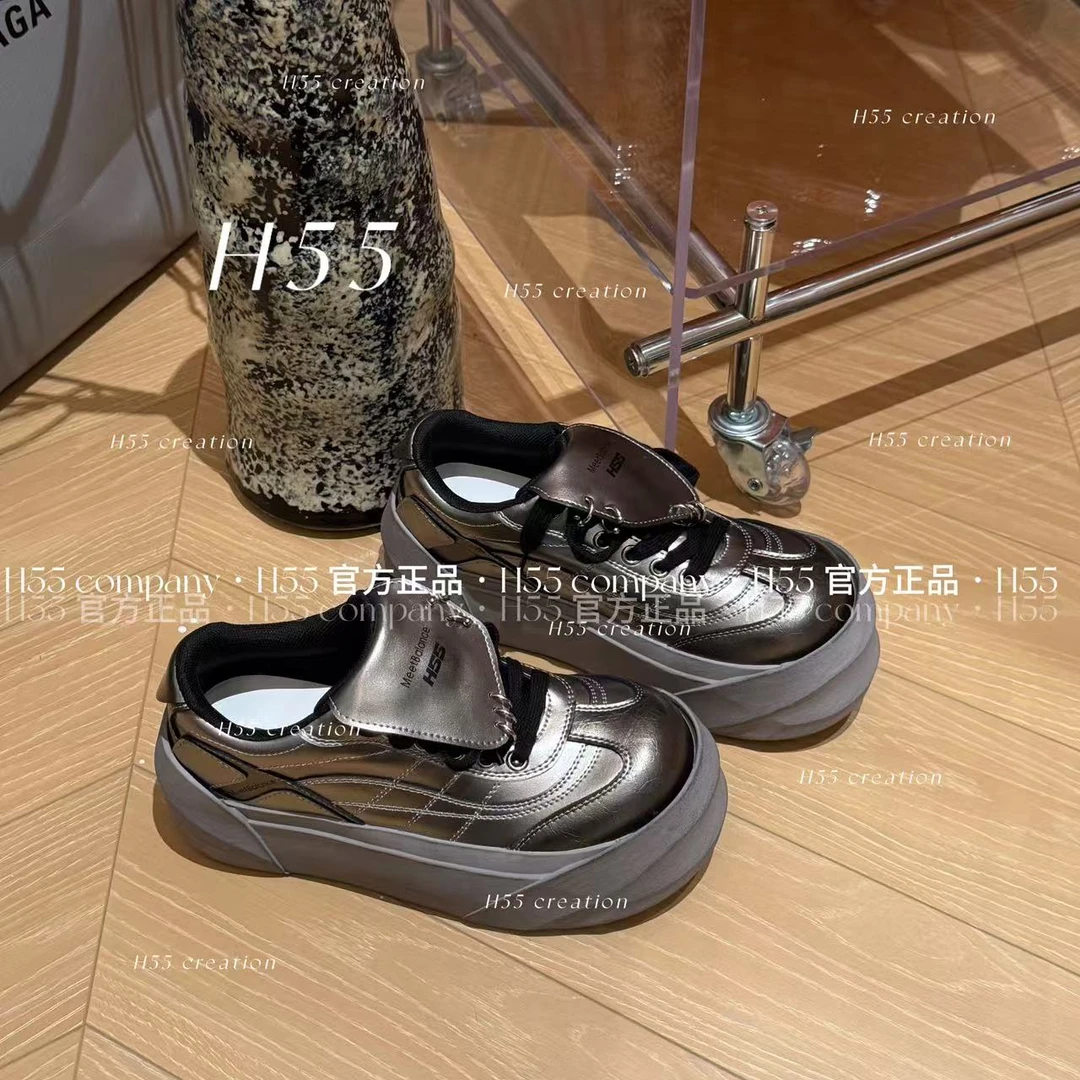 建筑美学｜立体感圆头擦色做旧板鞋5cm31-2681【X】