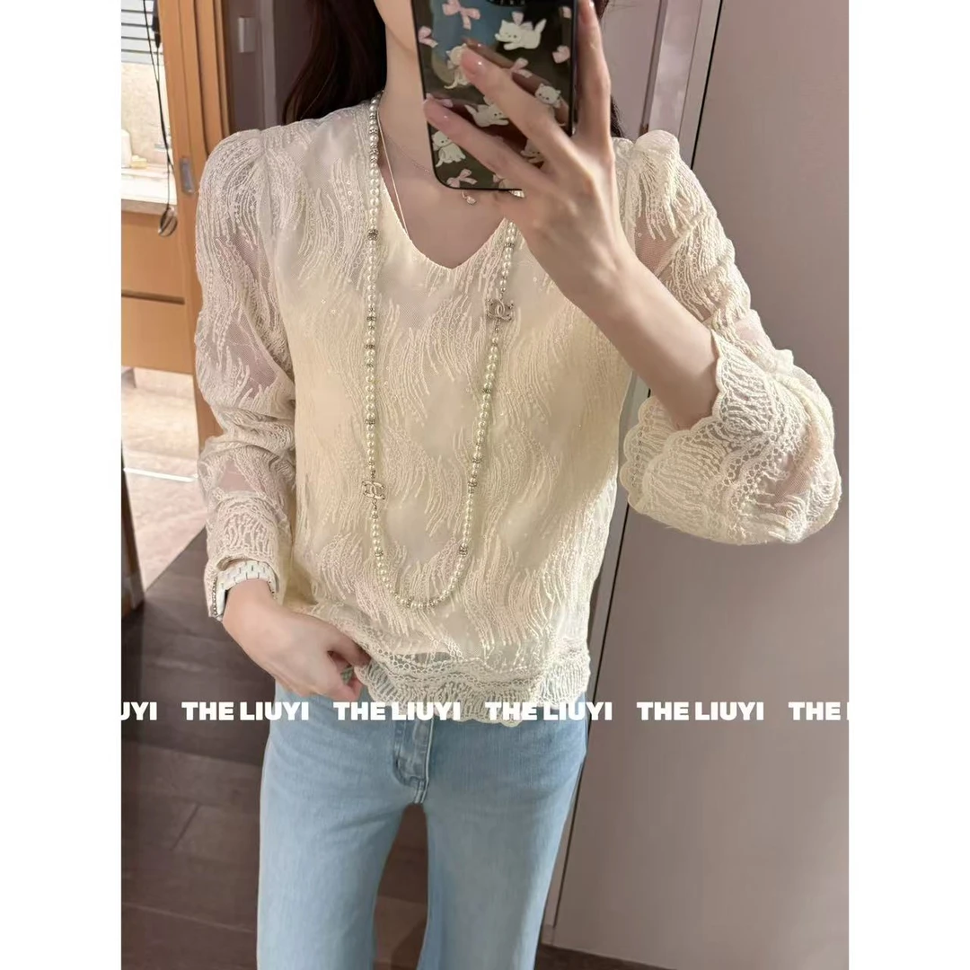 【LIUYI】玲珑~春季高定蕾丝打底上衣52263