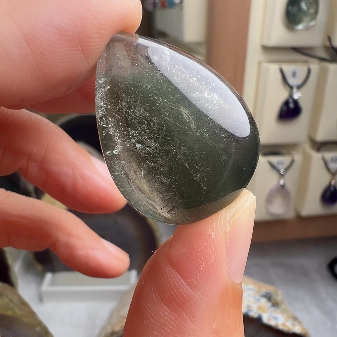 水晶颈饰银S925镶嵌天然幽灵水晶