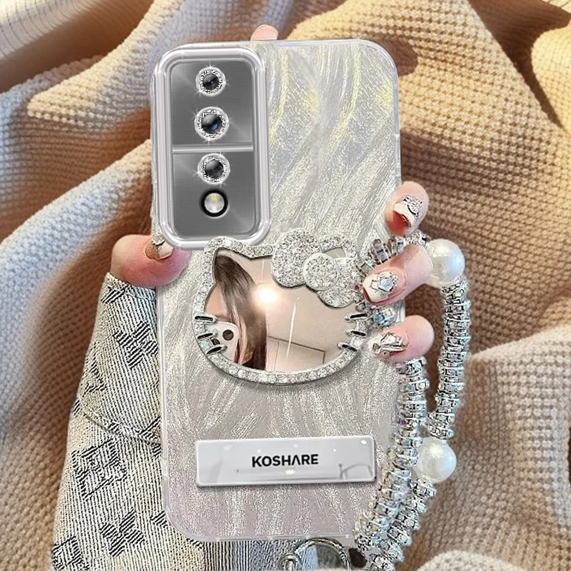 全包摄像头华为荣耀80GT手机壳AGT-AN00水钻KT猫镜子Honor80gt软