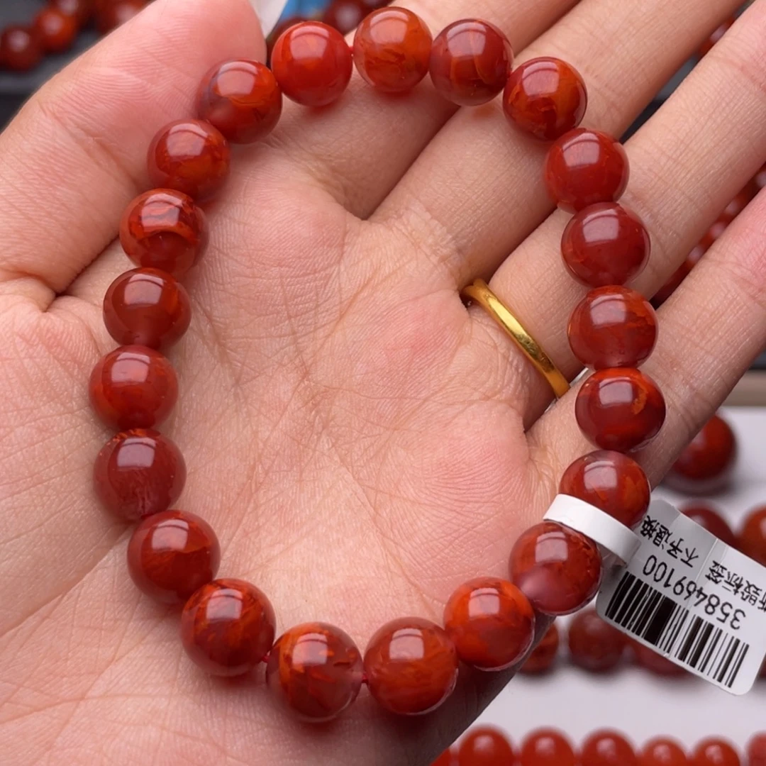 南红玛瑙未镶嵌手链Y9.6（原矿）毕业收藏妖孽牛血火焰手串