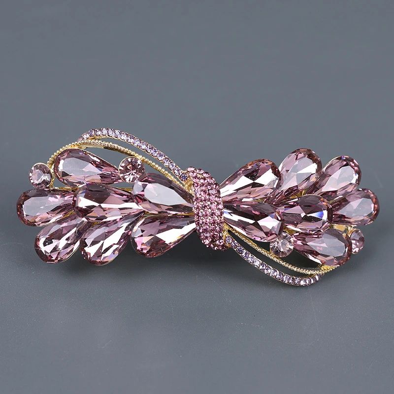 弹簧夹高级感水晶发饰高端气质后脑勺发卡发量多头饰发夹顶夹