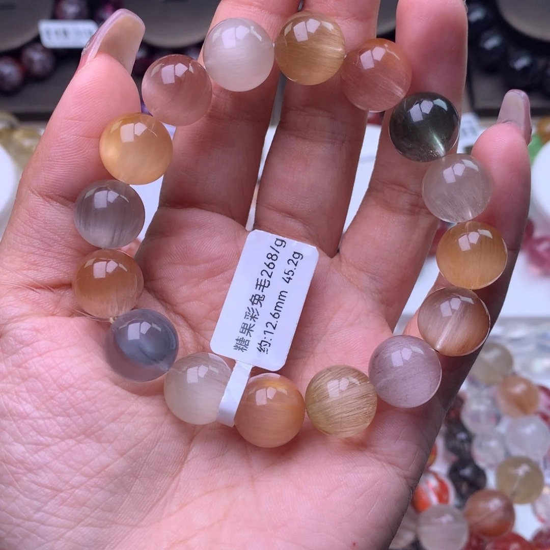 水晶手链未镶嵌糖果彩兔毛12.6