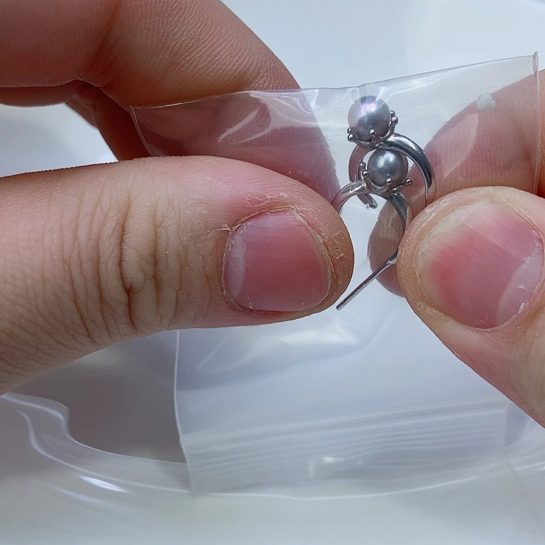 海水珍珠耳饰银S925镶嵌