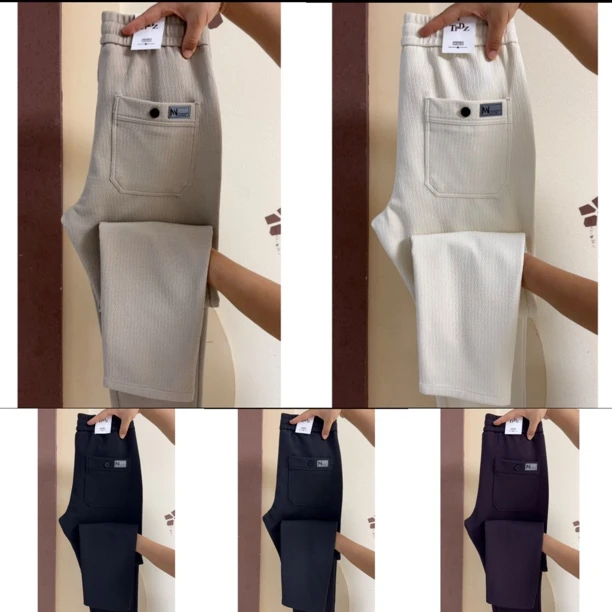 8589秋季男士简约潮流时尚运动舒适弹力休闲直筒裤