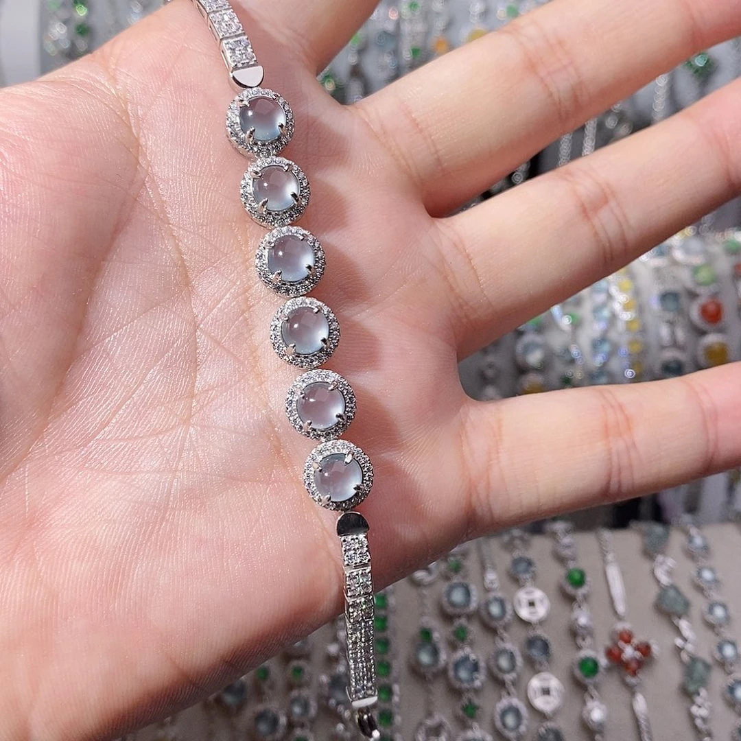 翡翠银S925镶嵌手链