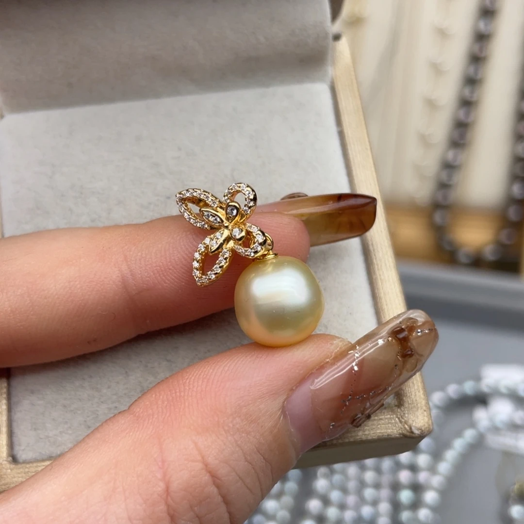 海水珍珠银S925镶嵌颈饰A39