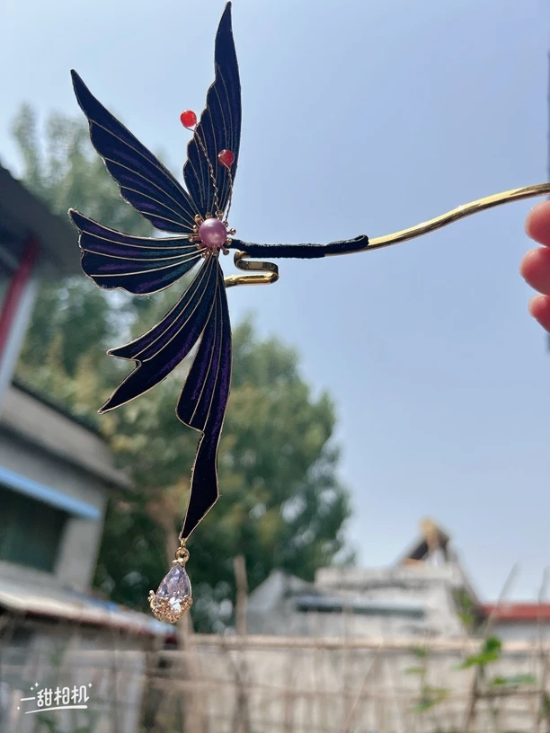 中国风民族风饰品森系女休闲风发饰黑色发簪简约复古