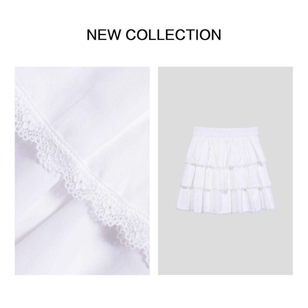 【小依专享】Q5F36010B 春季白色蛋糕短裙 优雅百搭-6010