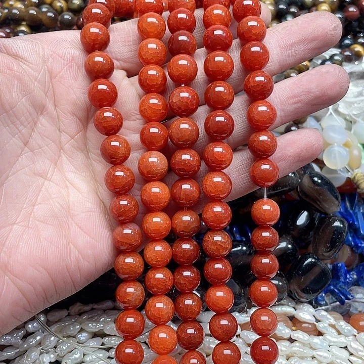 玛瑙/玉髓珠宝半成品未镶嵌一条10mm龙鳞玛瑙