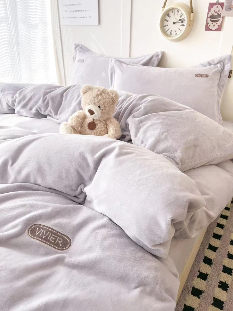 少量库存-牛奶绒学生宿舍三件套