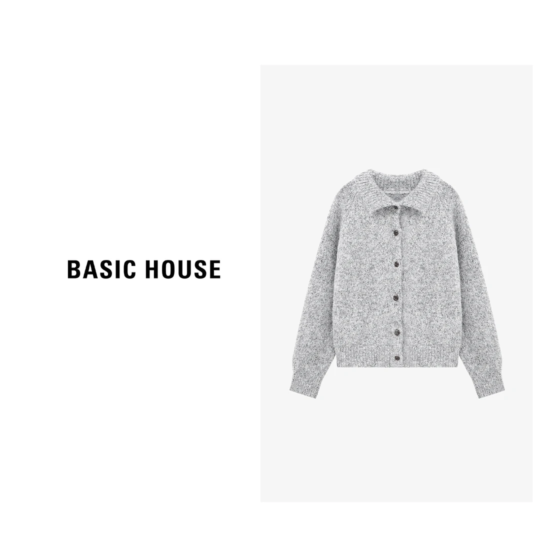Basic House/百家好秋季新款简约气质花纱设计毛衣-B0625B5KCT2