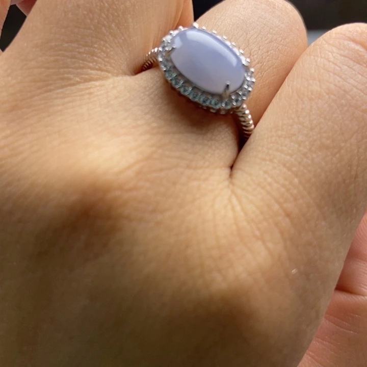 翡翠戒指银S925镶嵌戒指