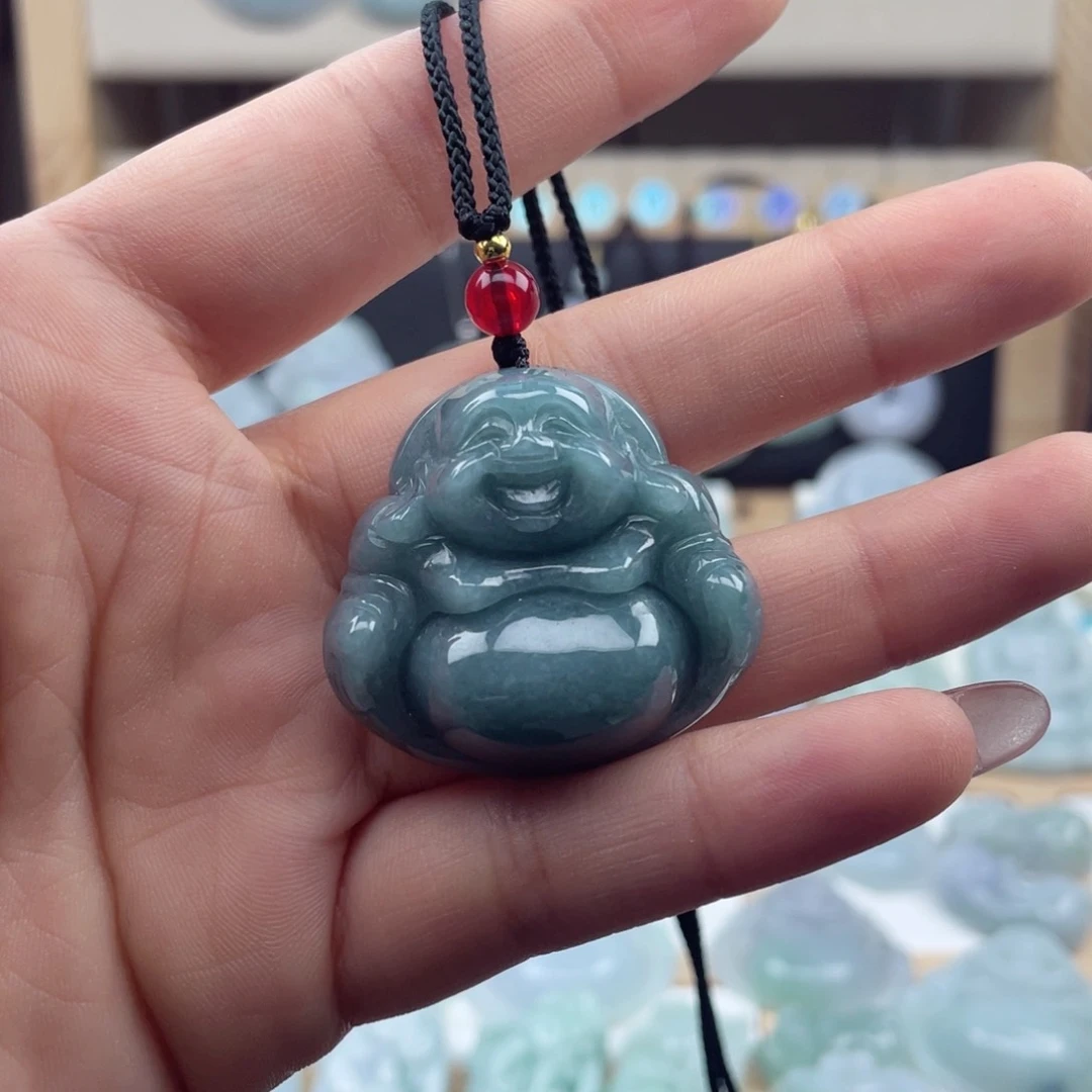 翡翠未镶嵌颈饰33尺寸佛公厚装