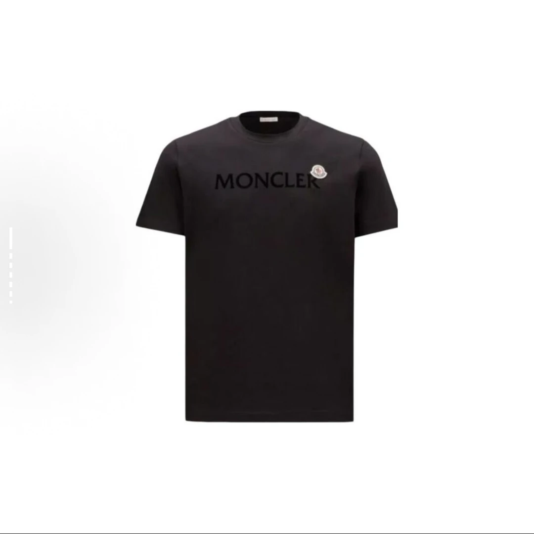 全新未使用 MONCLER 盟可睐蒙口纯色圆领套头短袖T恤男款休闲百搭