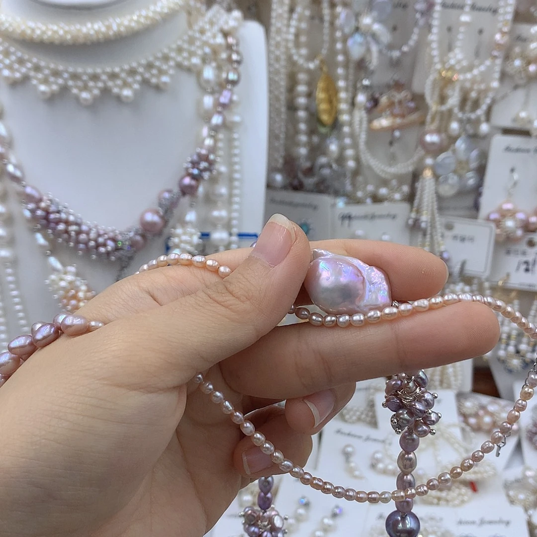 *****项链耳饰淡水珍珠银S925镶嵌