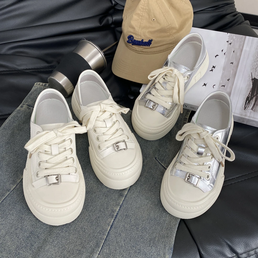 贾不假小白鞋女款2025新款夏季街拍时尚小个子厚底轻便休闲板鞋子