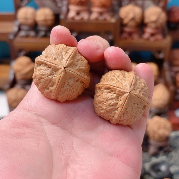 文玩核桃把件蝉***仙八宝4棱