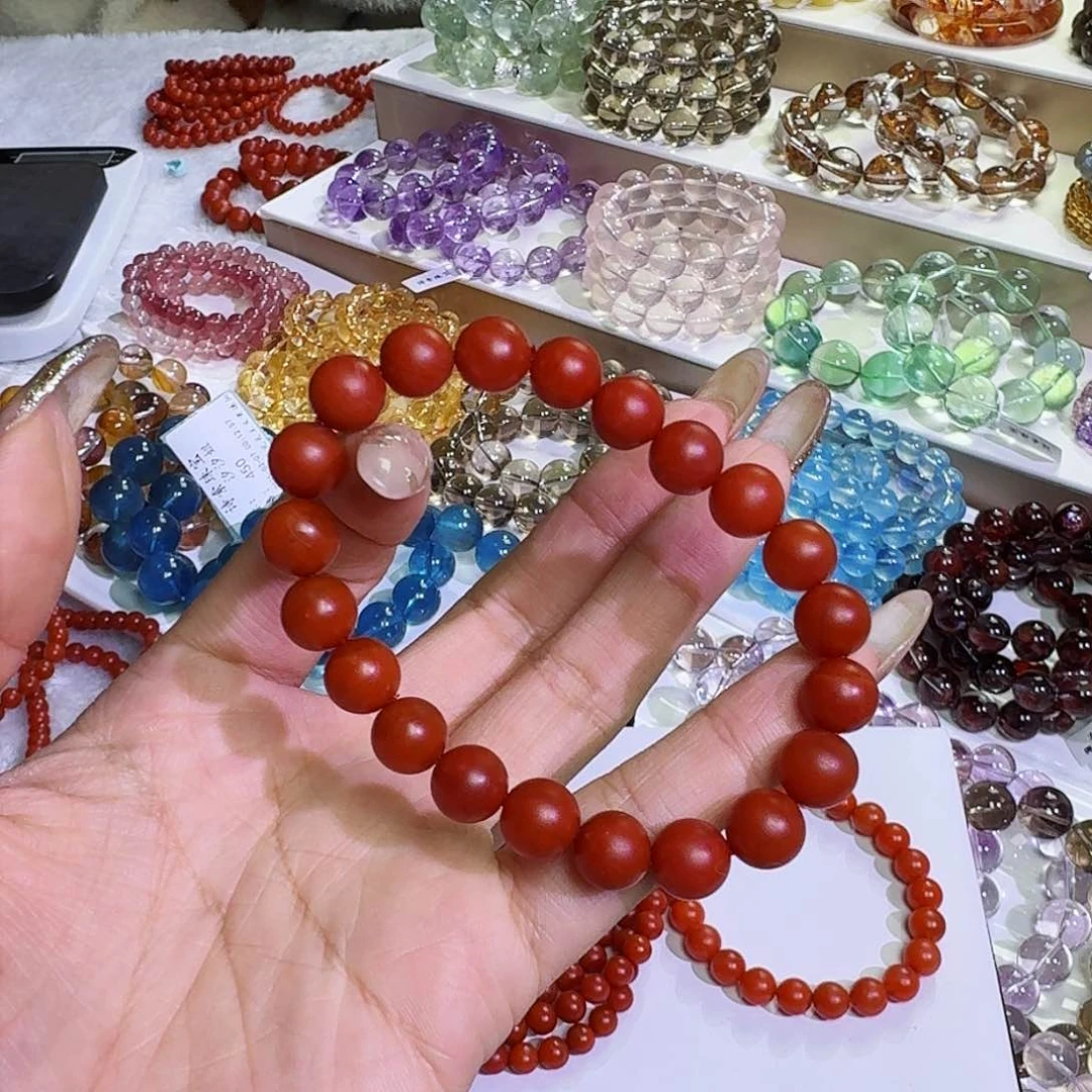 水晶手链未镶嵌汐*姐南红9
