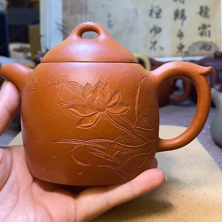 常***胜紫砂茶壶黄龙山原矿朱泥