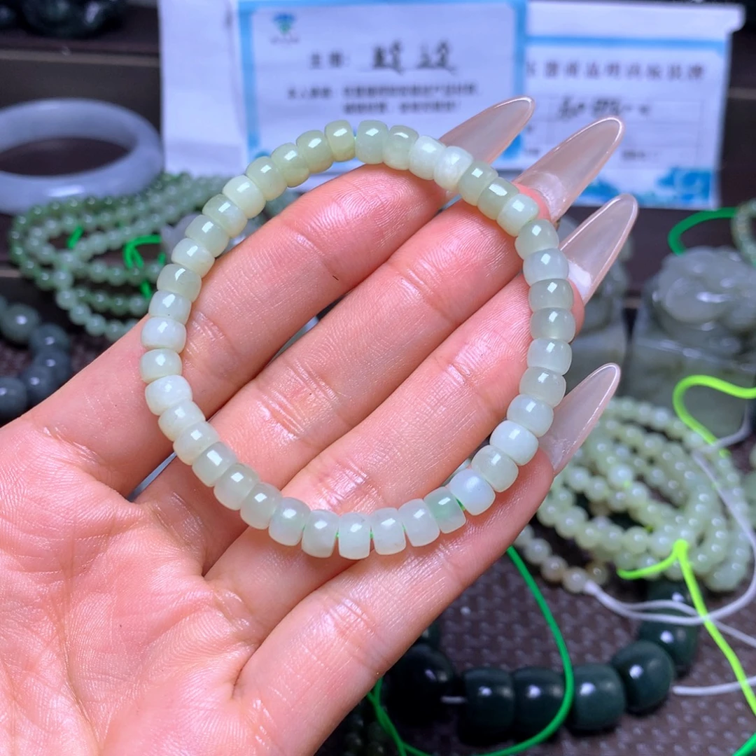 和田玉未镶嵌手串卡6