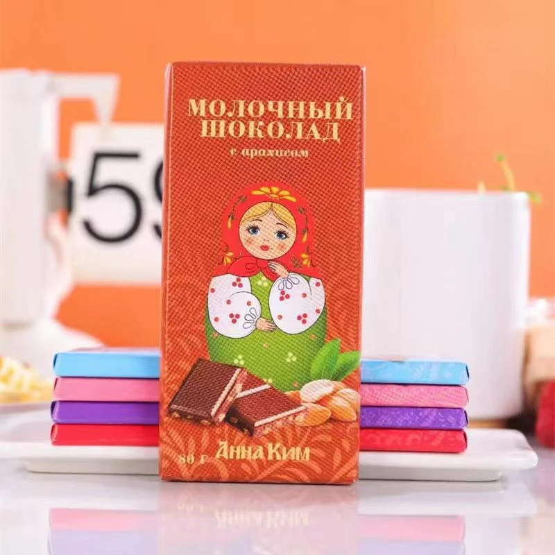 大咖俄罗斯进口米莲卡牌夹心纯可可巧克力制品甜巧零食饱腹80g