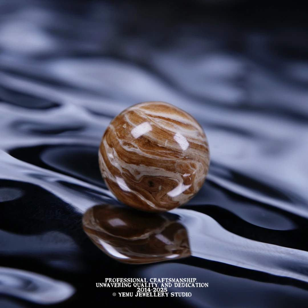 13毫米（13.1mm)缅珀妖孽拉丝圆珠配珠 一物一拍 天然缅甸琥珀蜜蜡