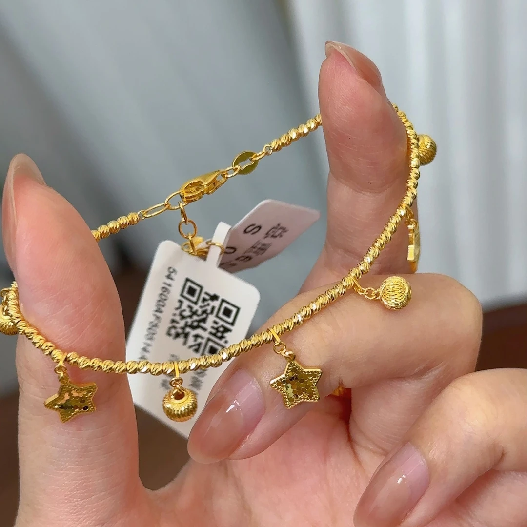 韵祺珠宝 足金999 小星星手链（穿钢丝链）