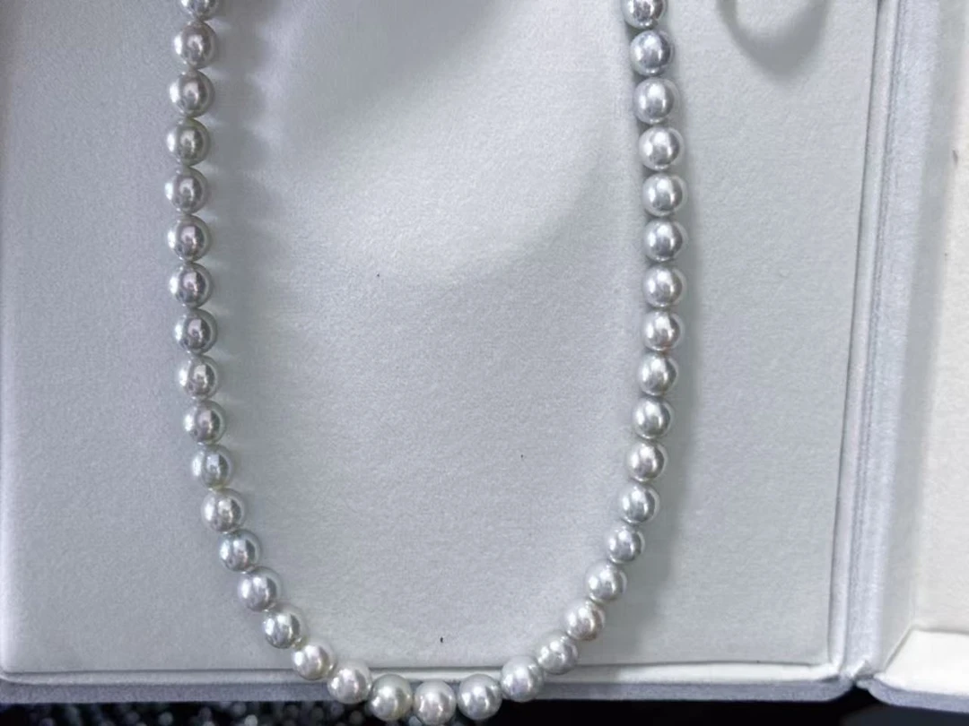 海水akoya珍珠真多麻项链近正圆极微瑕9-10mm左右（多样性发一）