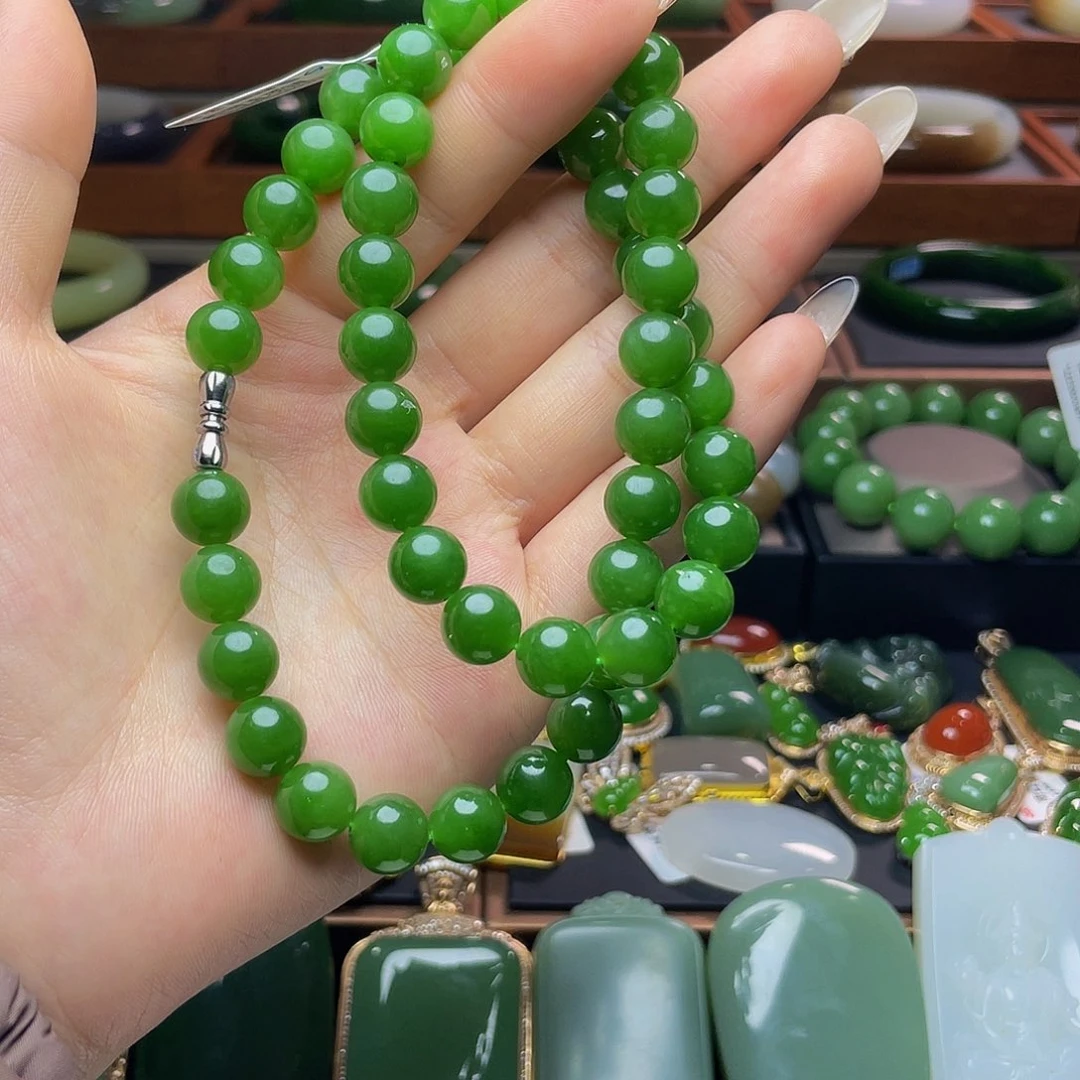 和田玉和田玉碧玉妈妈链未镶嵌