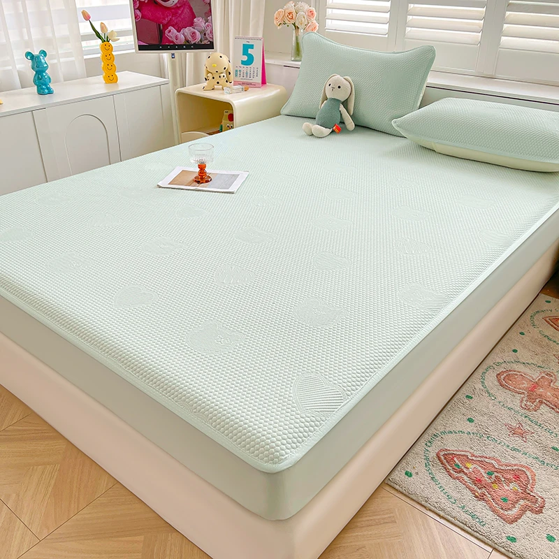 凉豆豆席夏季冰丝凉席床笠单件席子床罩席梦思床垫保护罩空调软席