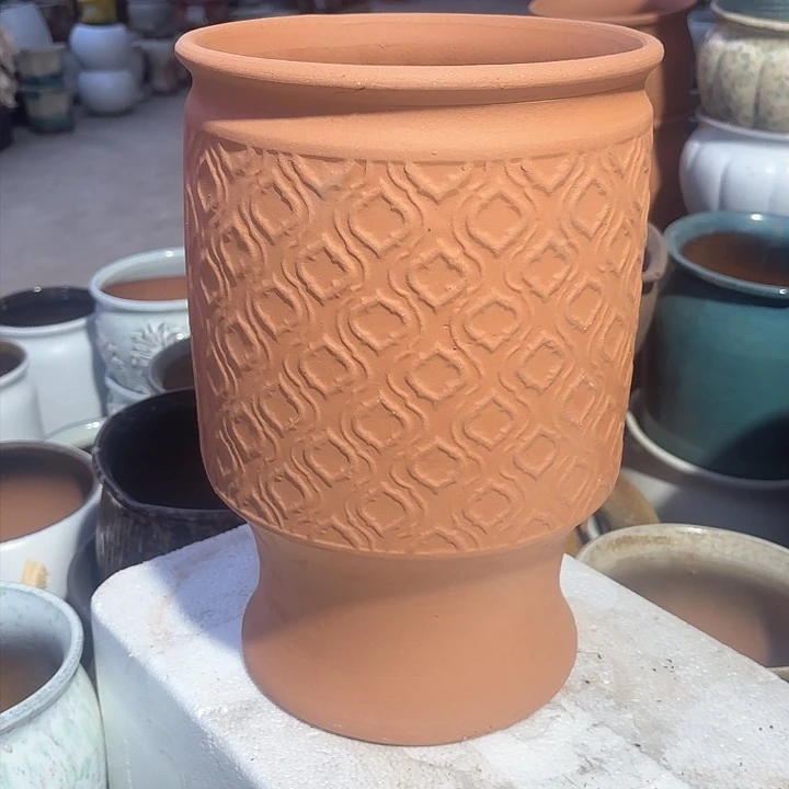 紫砂茶碗红陶口径20*30