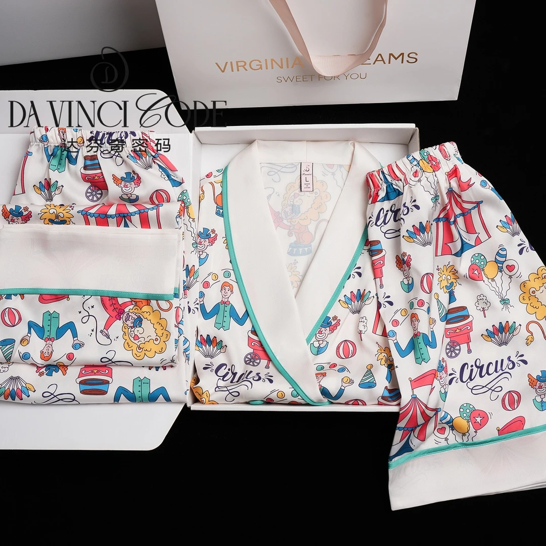 马戏团2025年新款睡衣女士夏季三件套家居服套装