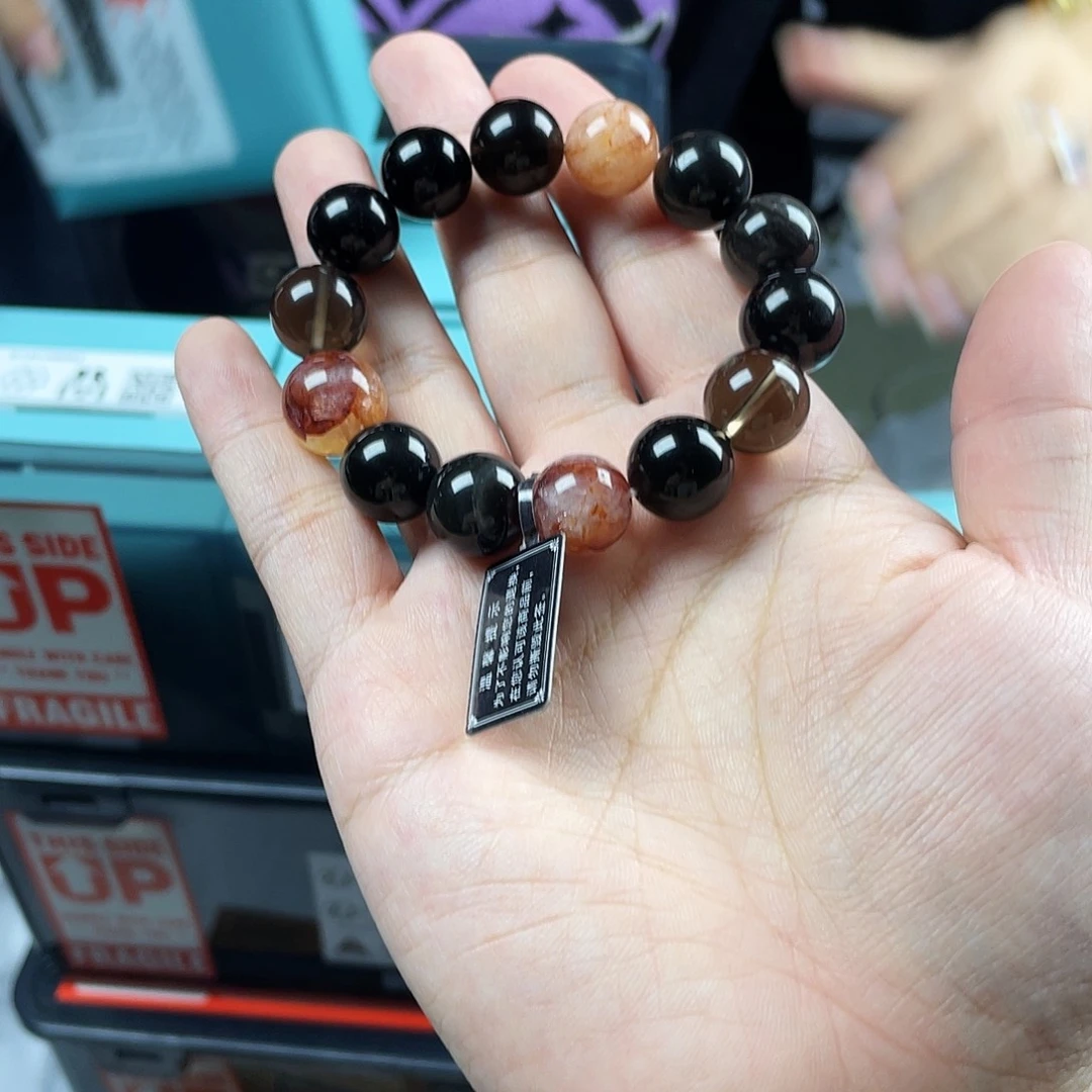 银S925镀金镶嵌黄晶手串