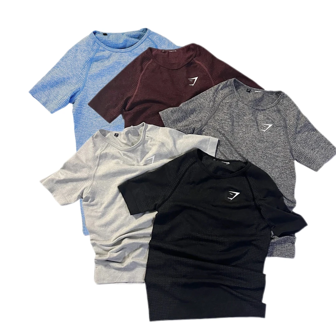 鲨鱼gymshark运动短袖长款健身瑜伽上衣辣妹高弹日常紧身女速干