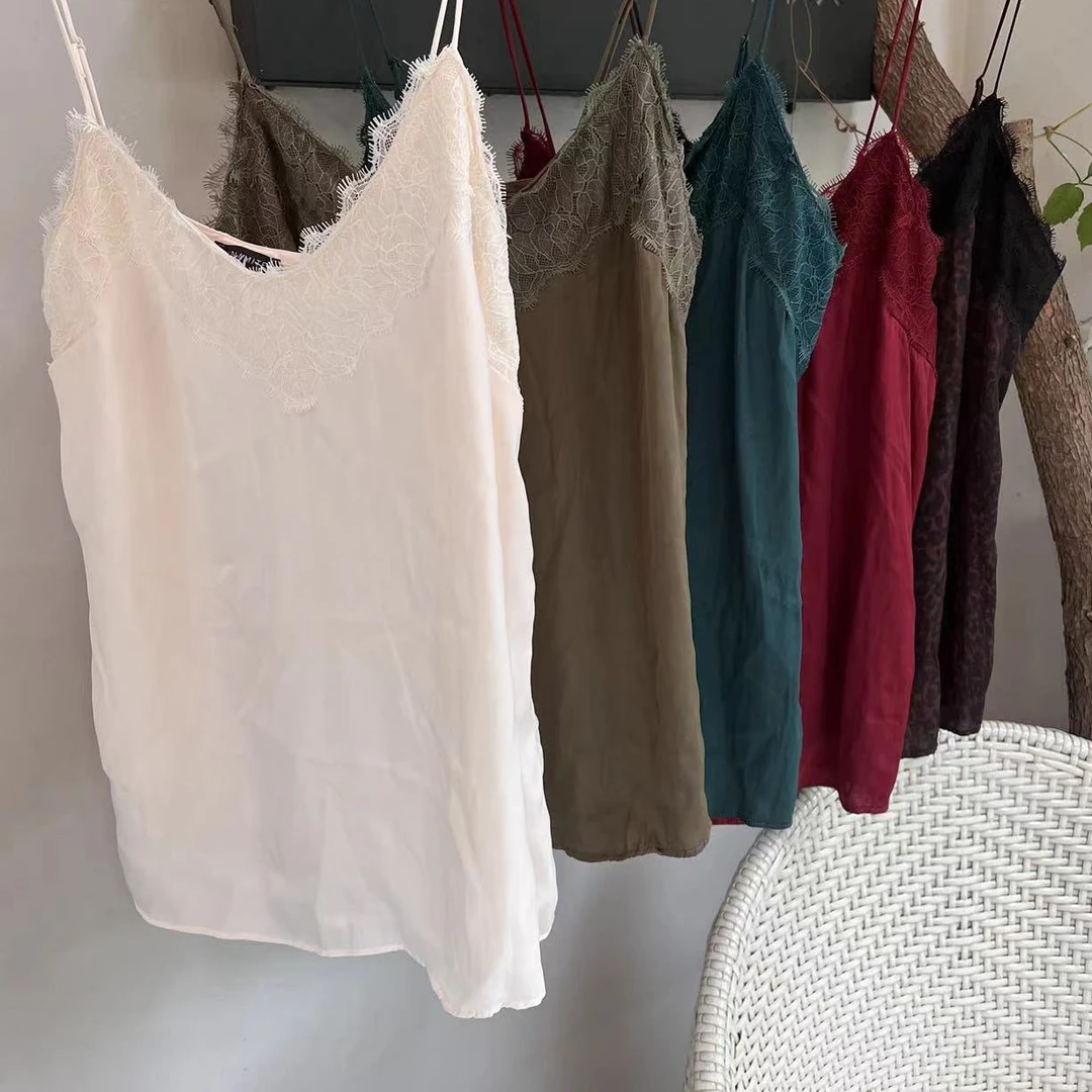 ML4331 纯色拼接蕾丝内搭吊带背心