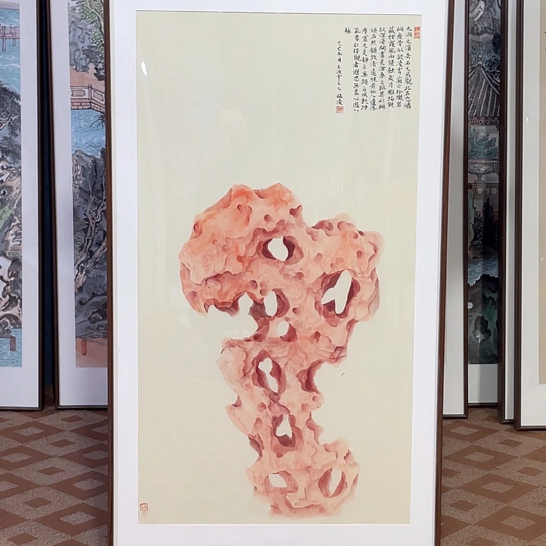 国画手绘画作品带框60/120