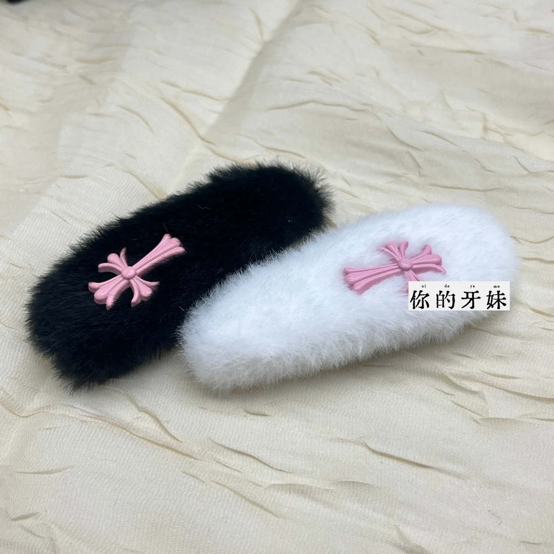 十字毛毛发夹FJ010气质发卡复古小众ins简约甜美时尚百搭