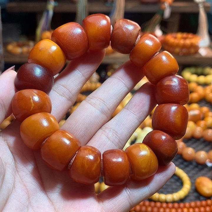 琥珀未镶嵌手串蜜蜡